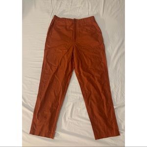 Uniqlo Linen Tapered Pants in Rust
